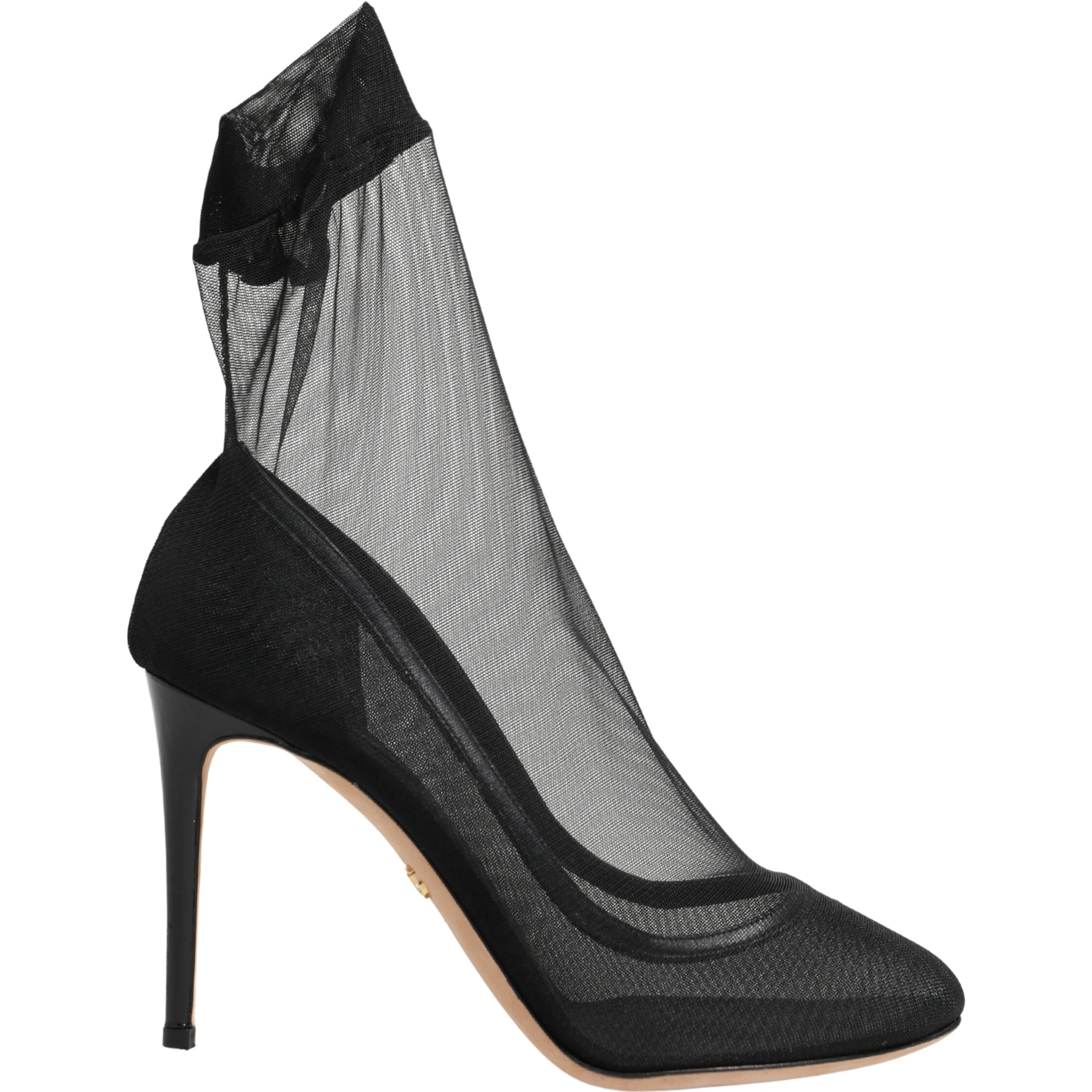 Black Nylon Stretch Mesh Sock Boots Shoes