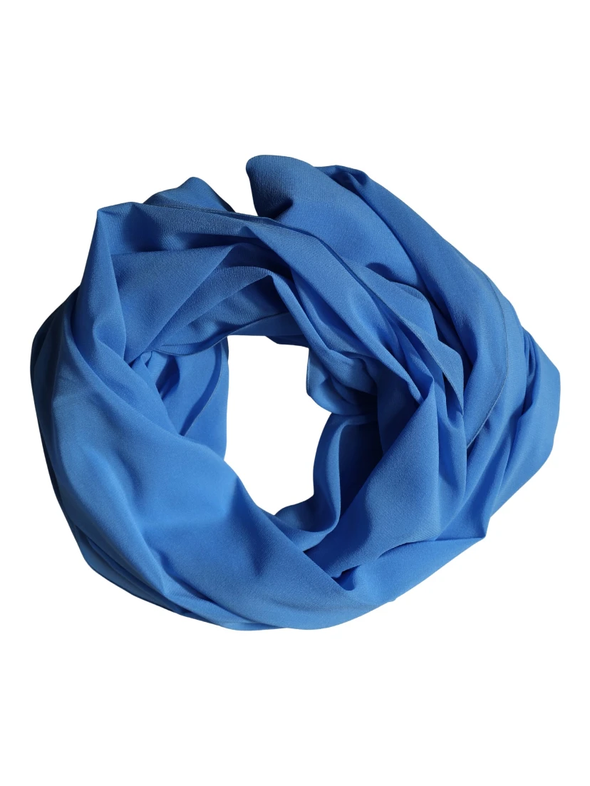 Blue Silk Neck Wrap Shawl Stole 200cm x 64cm Scarf