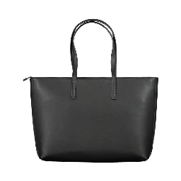 Black Polyester Women Handbag
