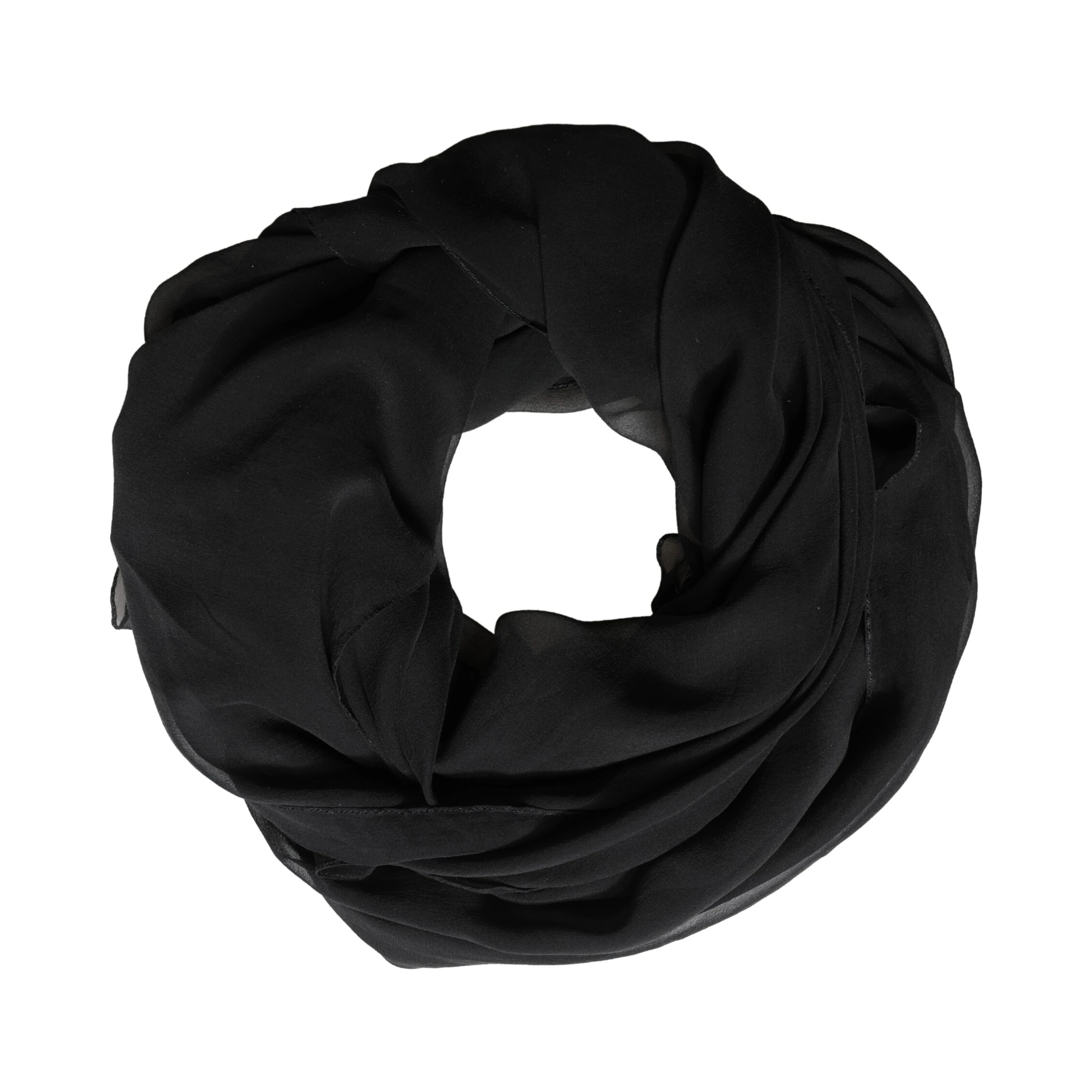 Black Silk Neck Wrap Shawl Stole 167cm x 126cm Scarf
