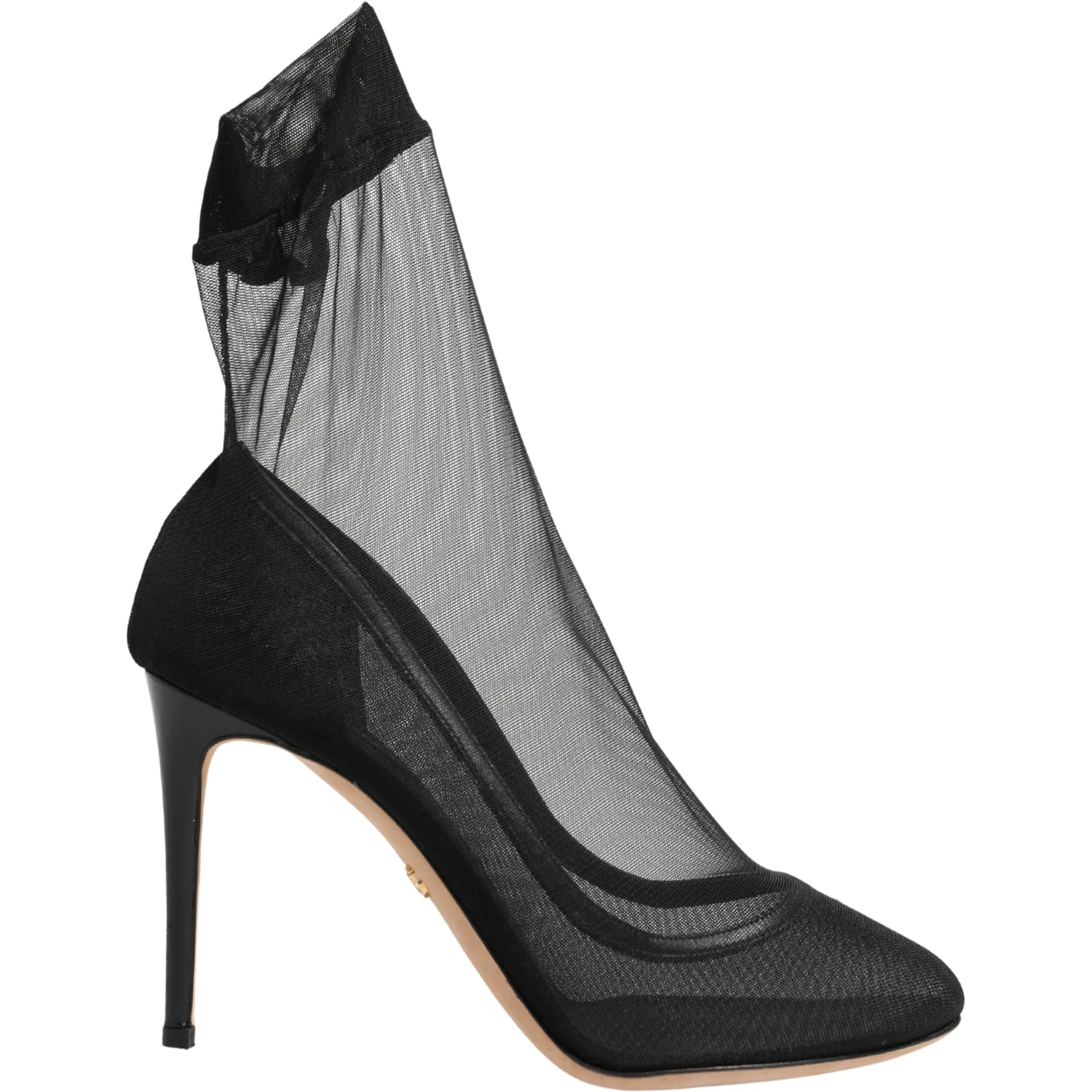 Black Nylon Stretch Mesh Sock Boots Shoes