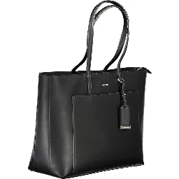 Black Polyester Women Handbag