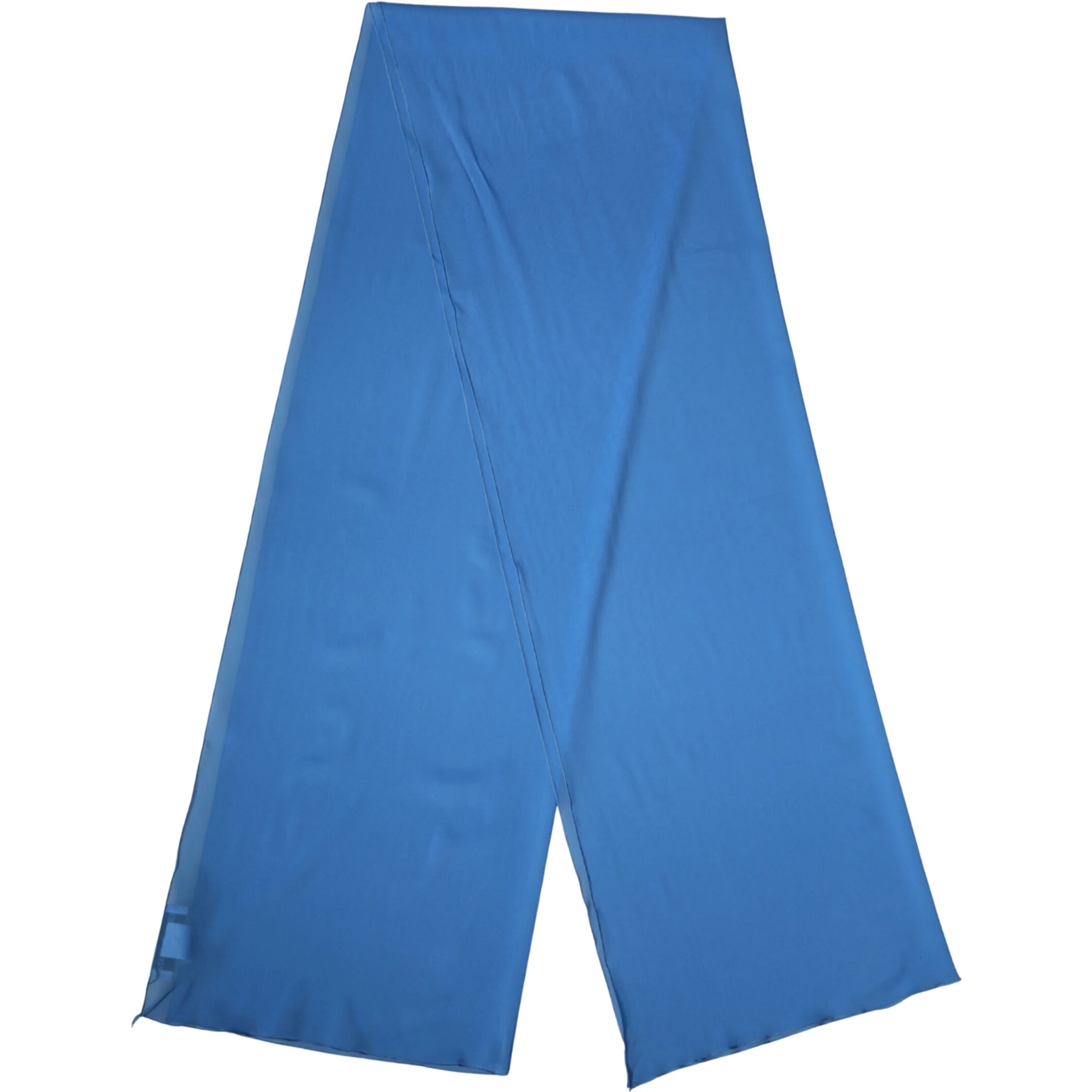 Blue Silk Neck Wrap Shawl Stole 200cm x 64cm Scarf