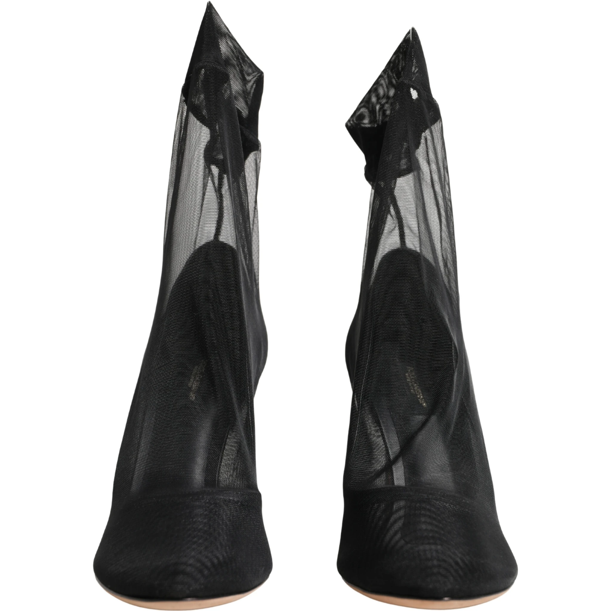 Black Nylon Stretch Mesh Sock Boots Shoes