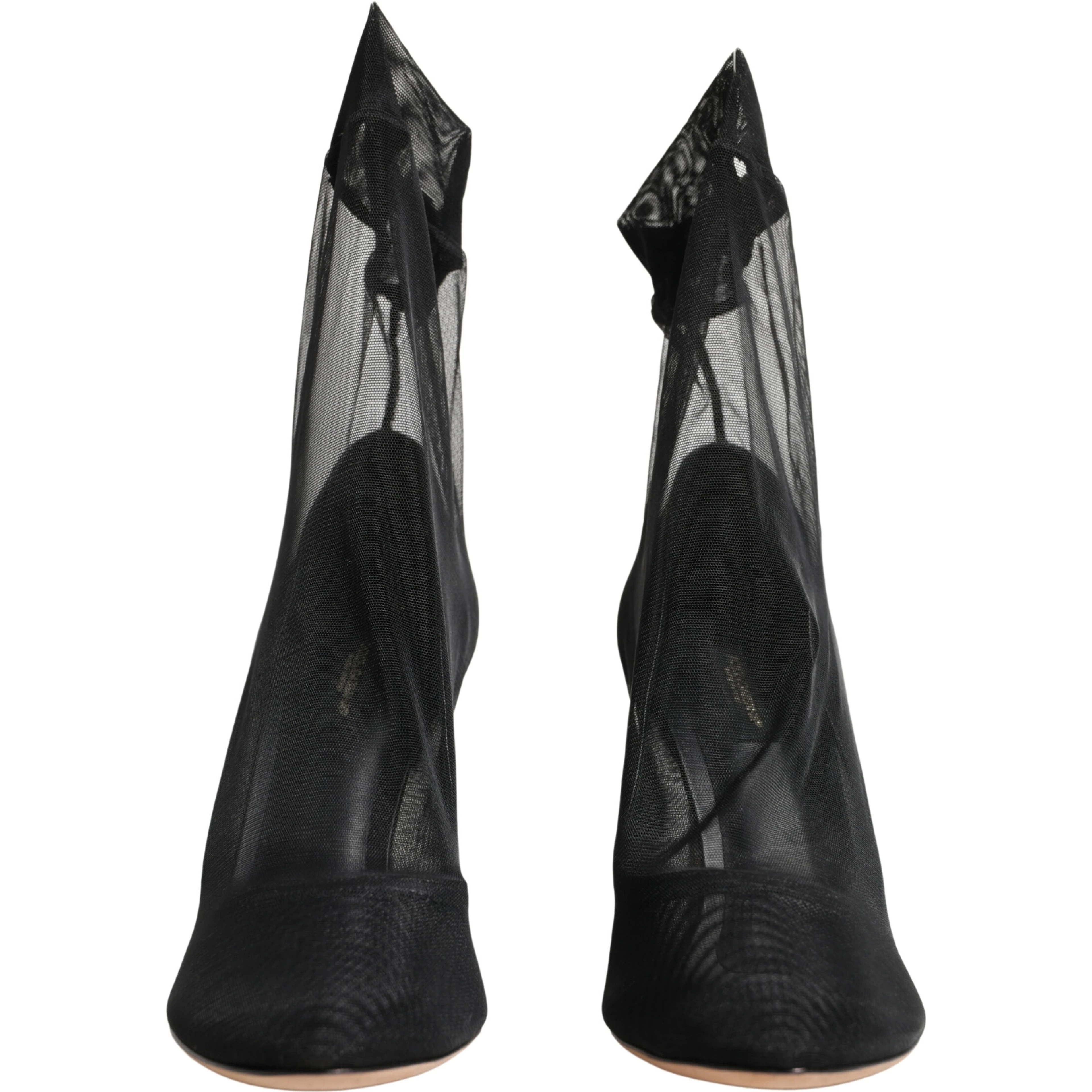 Black Nylon Stretch Mesh Sock Boots Shoes