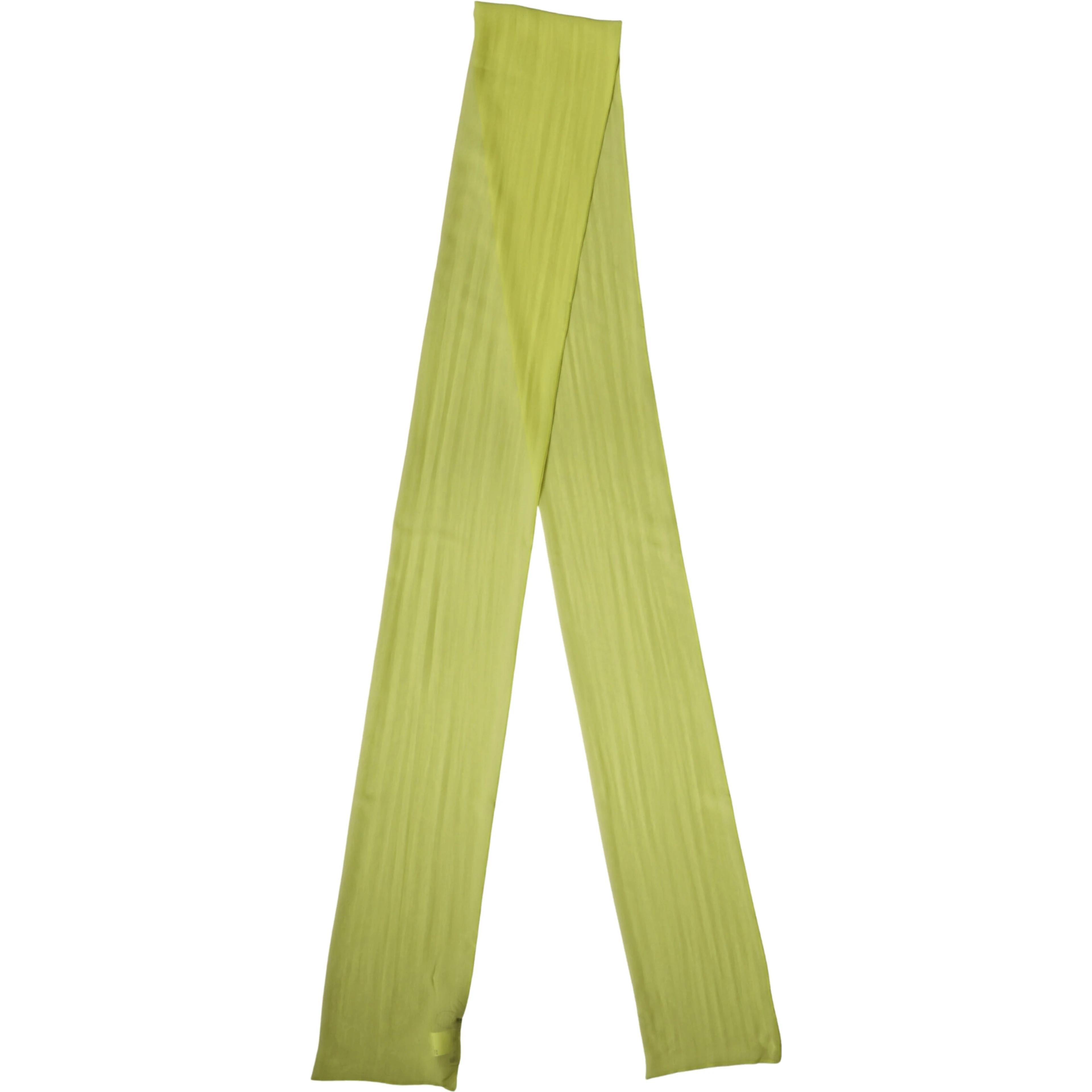 Yellow Green Silk Sash Foulard Stole 292cm x 19cm Scarf