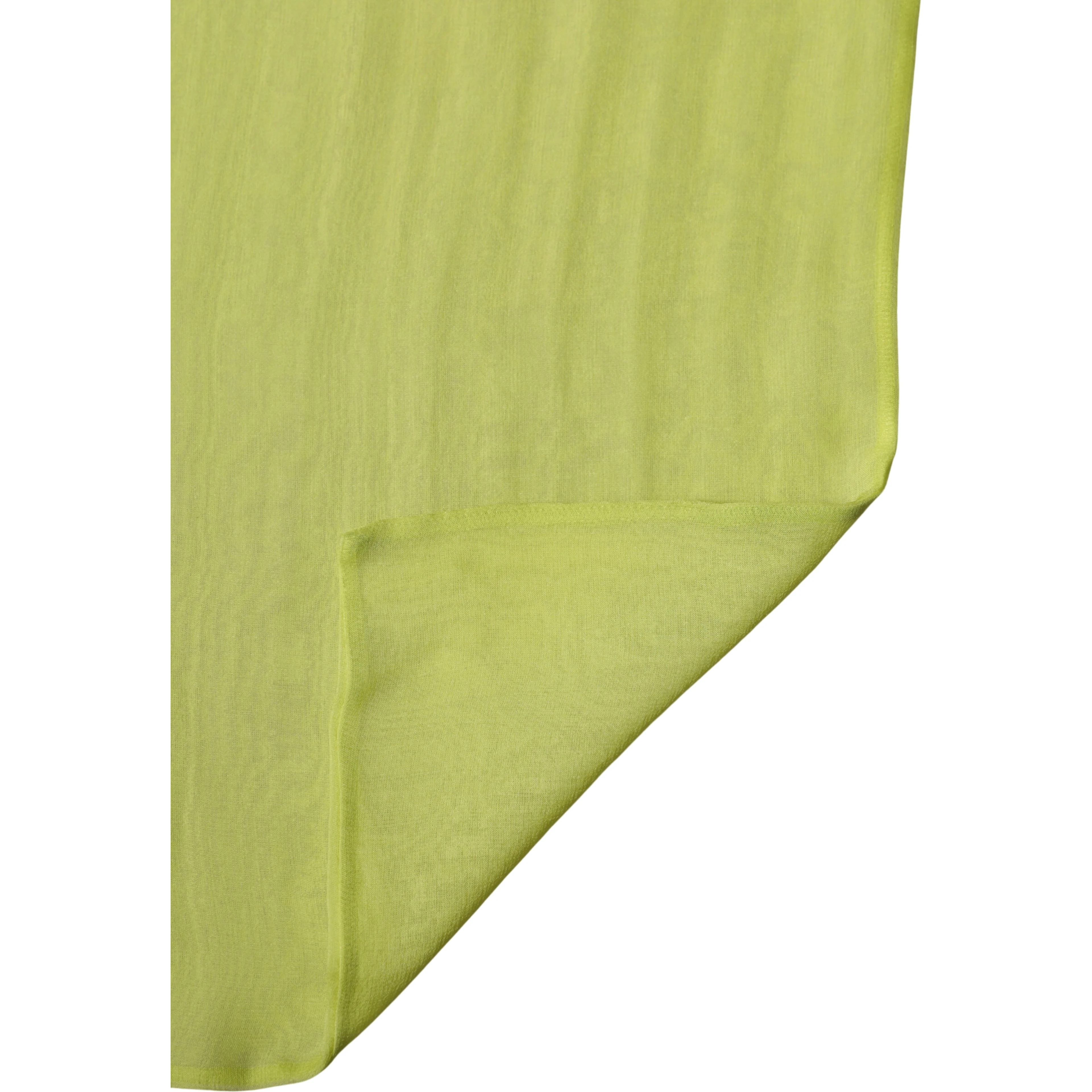 Yellow Green Silk Sash Foulard Stole 292cm x 19cm Scarf
