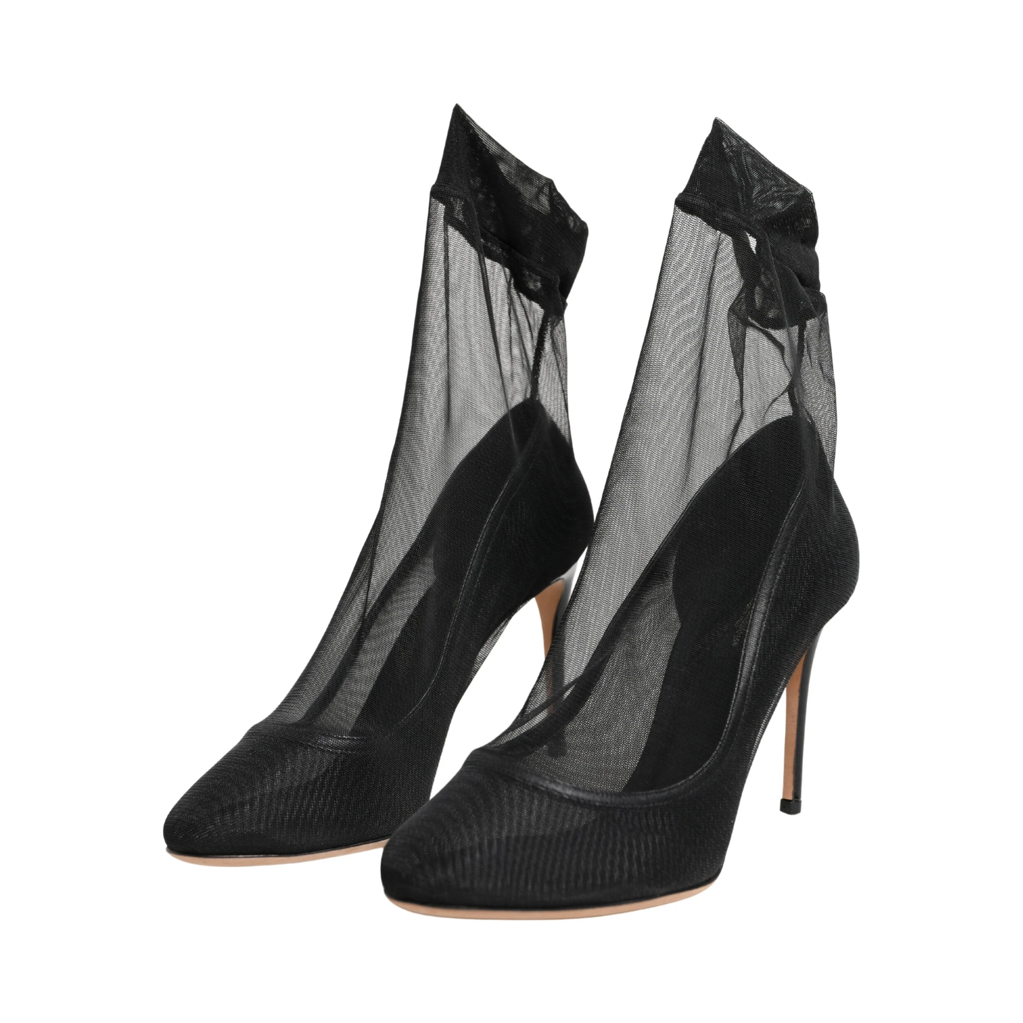 Black Nylon Stretch Mesh Sock Boots Shoes