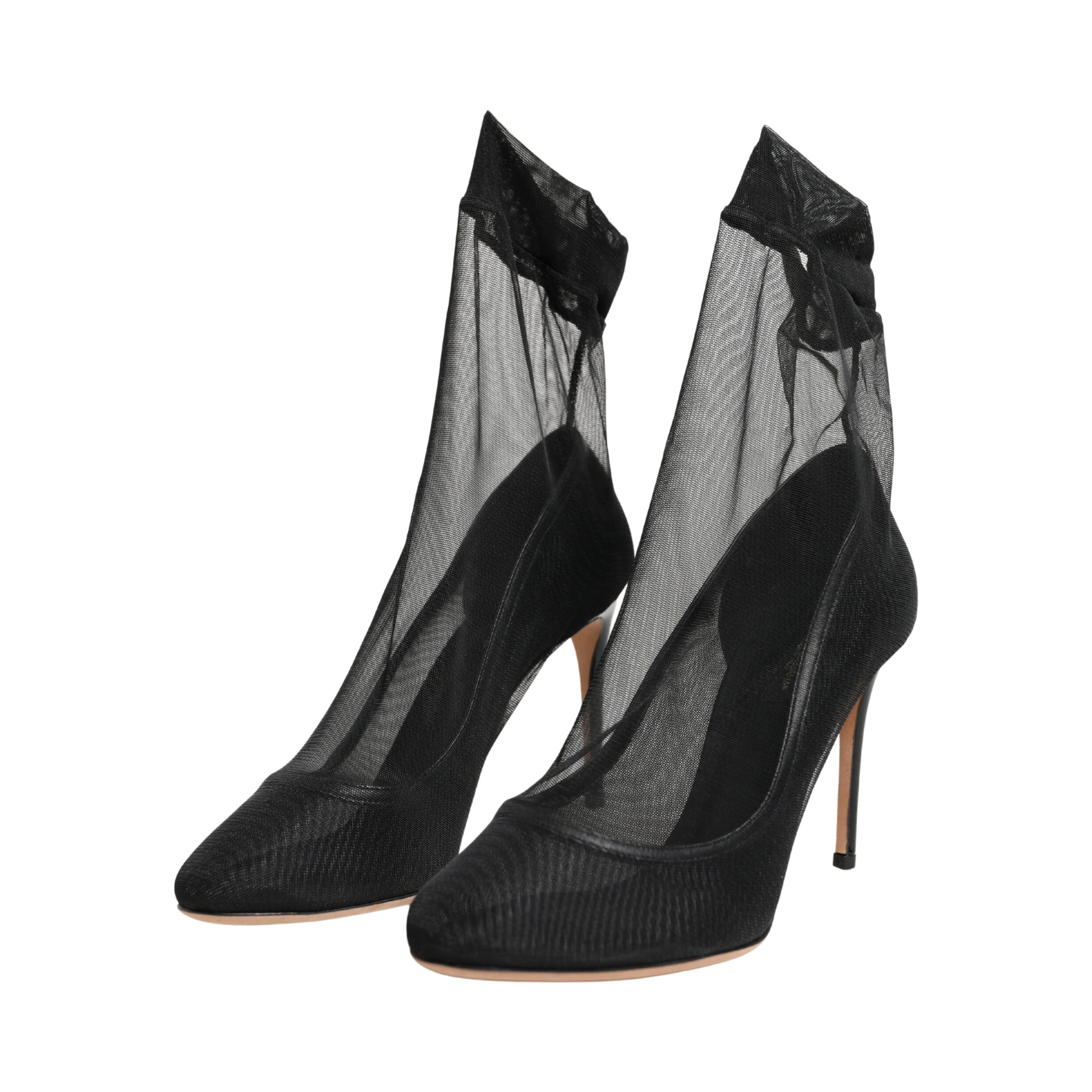 Black Nylon Stretch Mesh Sock Boots Shoes