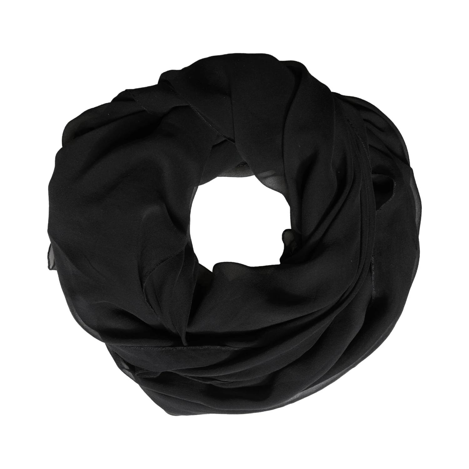 Black Silk Neck Wrap Shawl Stole 167cm x 126cm Scarf