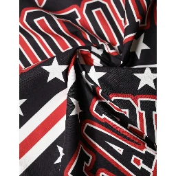 Black Red Panda Cotton Square Foulard 50.5cm x 50cm Scarf