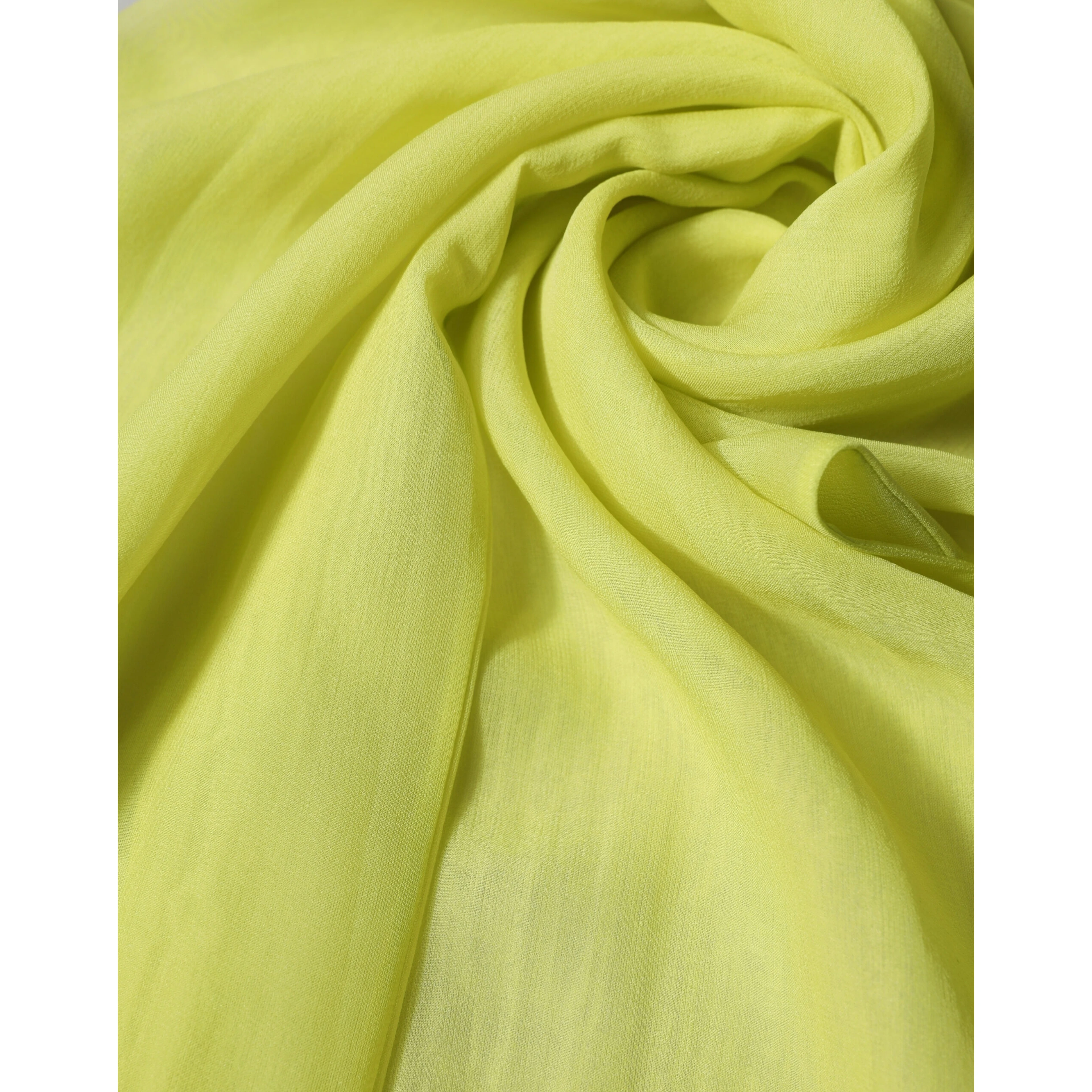 Yellow Green Silk Sash Foulard Stole 292cm x 19cm Scarf