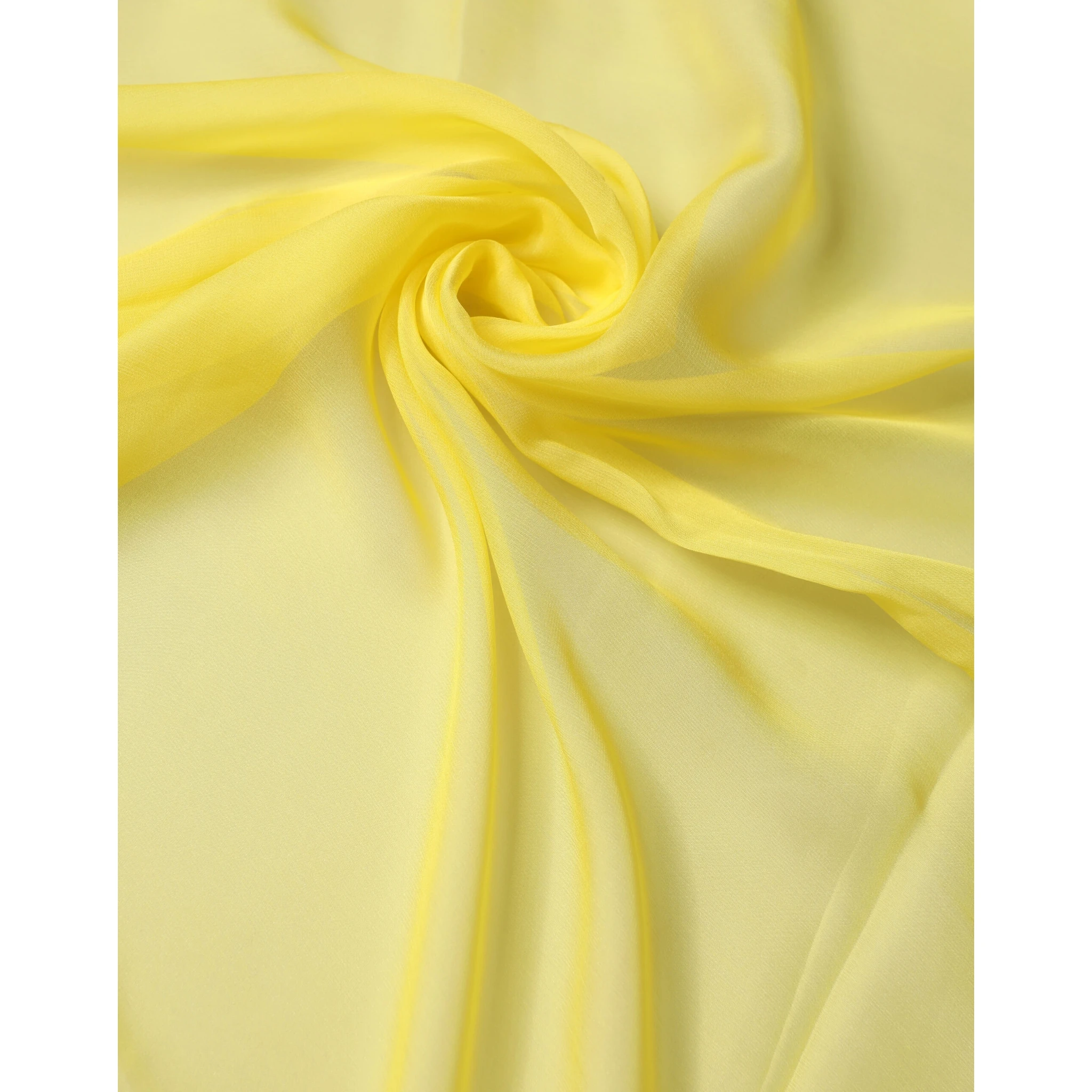 Yellow Silk Neck Wrap Shawl Foulard 133cm x 130cm Scarf