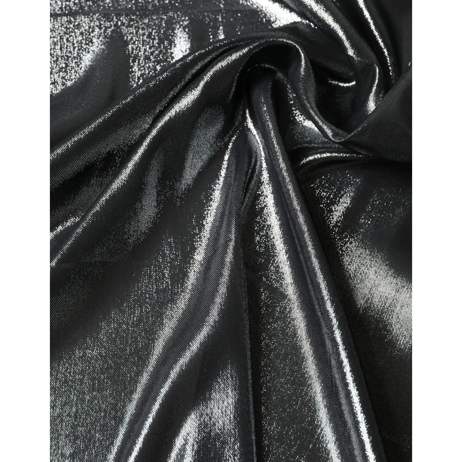 Black Silk Lurex Foulard Wrap Shawl 119cm x 117.5cm  Scarf