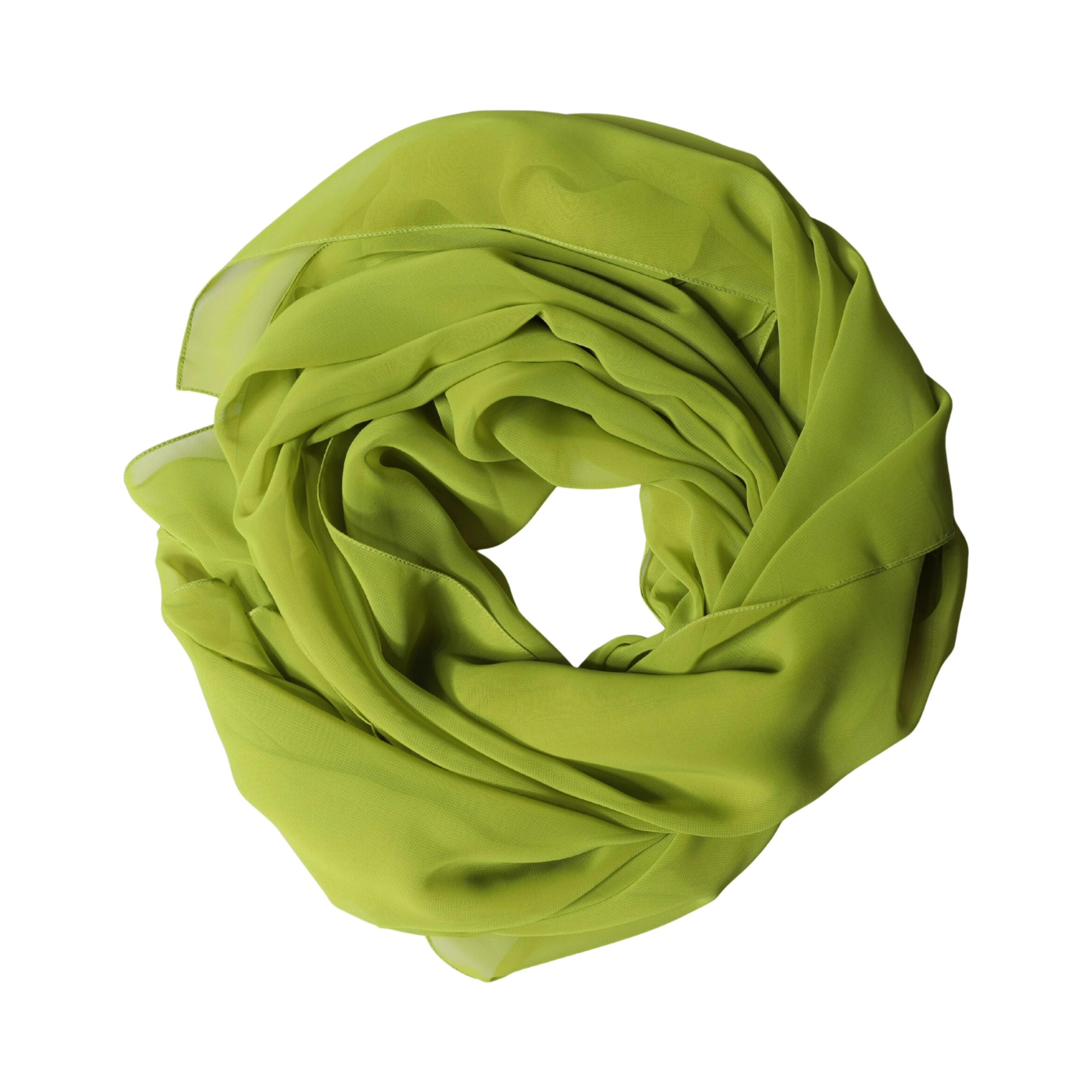 Yellow Green Neck Wrap Shawl Foulard 131cm x 99.5cm Scarf