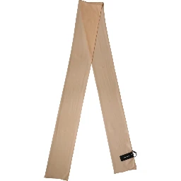 Beige Silk Sash Wrap Foulard Stole 292cm x 19cm Scarf