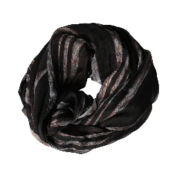Black Stripes Silk Wrap Shawl Stole 193cm x 131cm Scarf