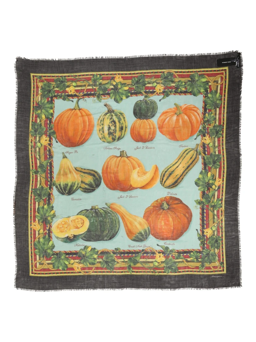 Multicolor Pumpkin Cashmere Stole 137cm x 133cm  Scarf