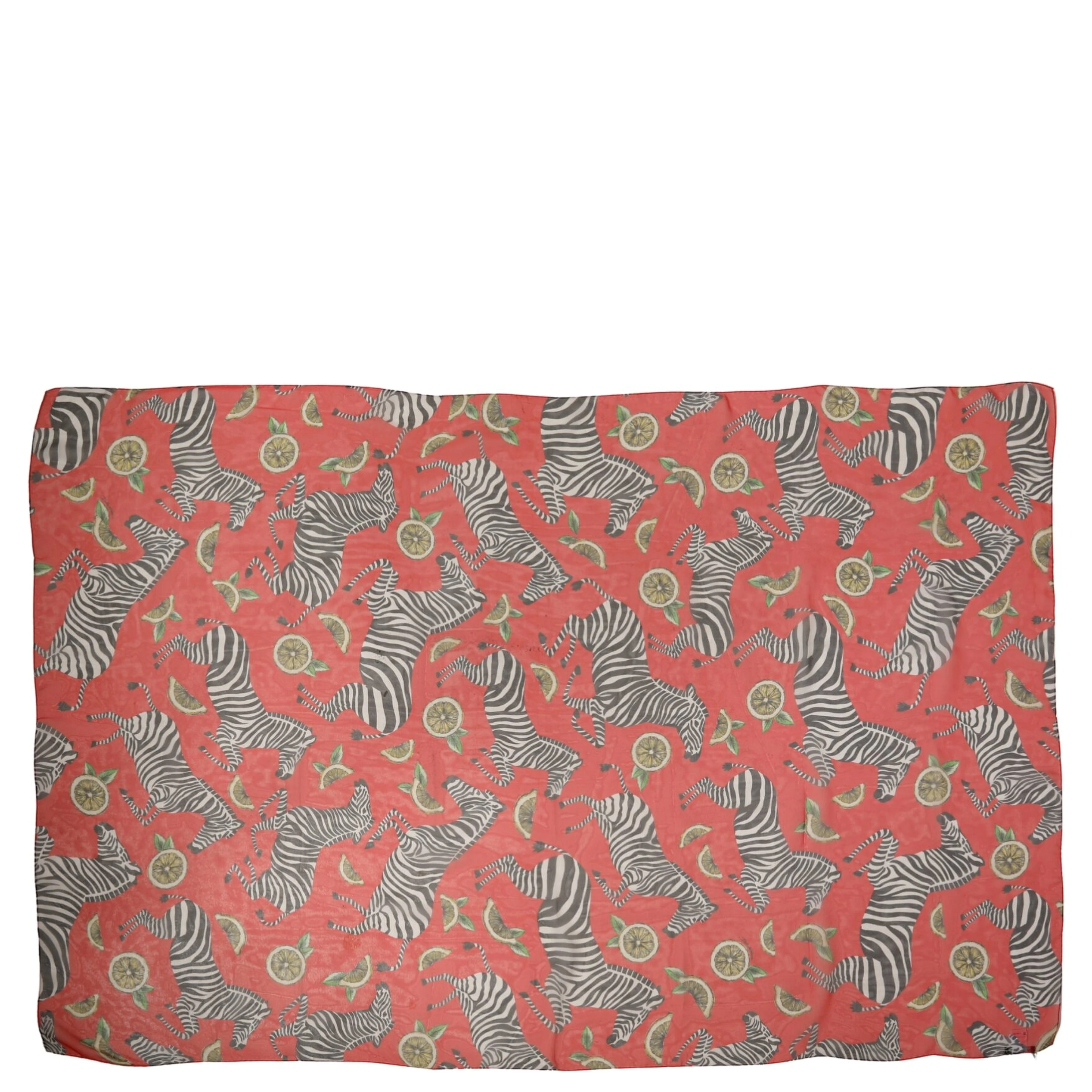 Red Zebra Print Silk Wrap Shawl Stole 200cm x 132cm Scarf