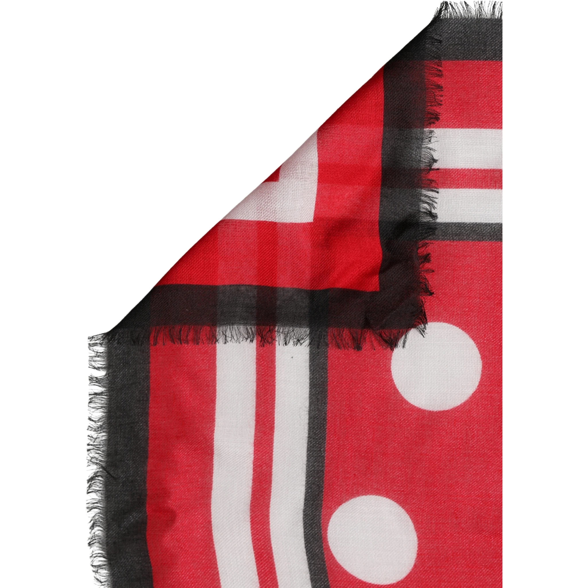 Red Polka Dot Print Square Stole 137cm x 134.5cm  Scarf