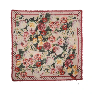 Multicolor Floral Print Square Stole 133cm x 133cm Scarf