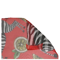 Red Zebra Print Silk Wrap Shawl Stole 200cm x 132cm Scarf