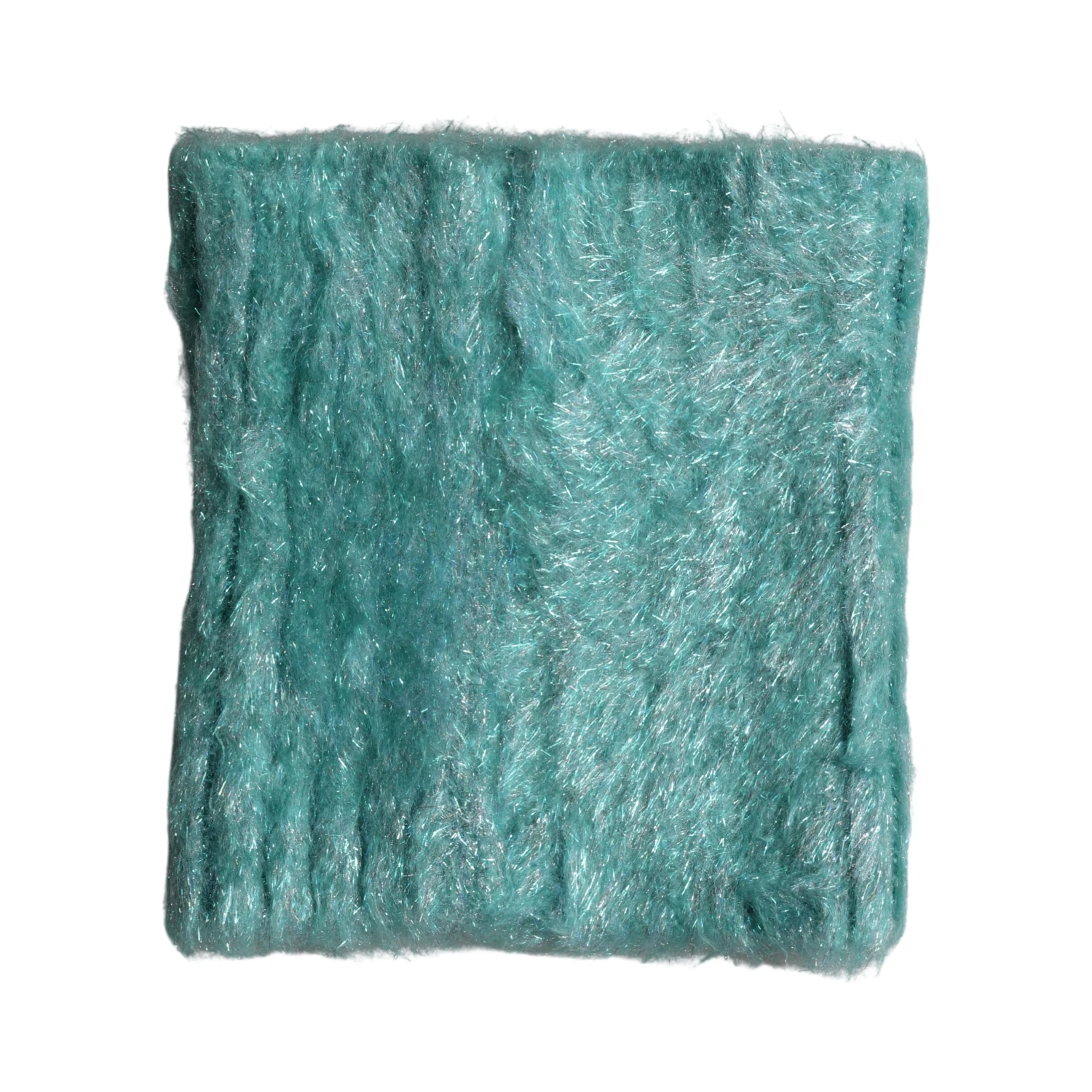 Teal Mohair Wool Knitted Wrap Shawl 62cm x 32.5cm Scarf