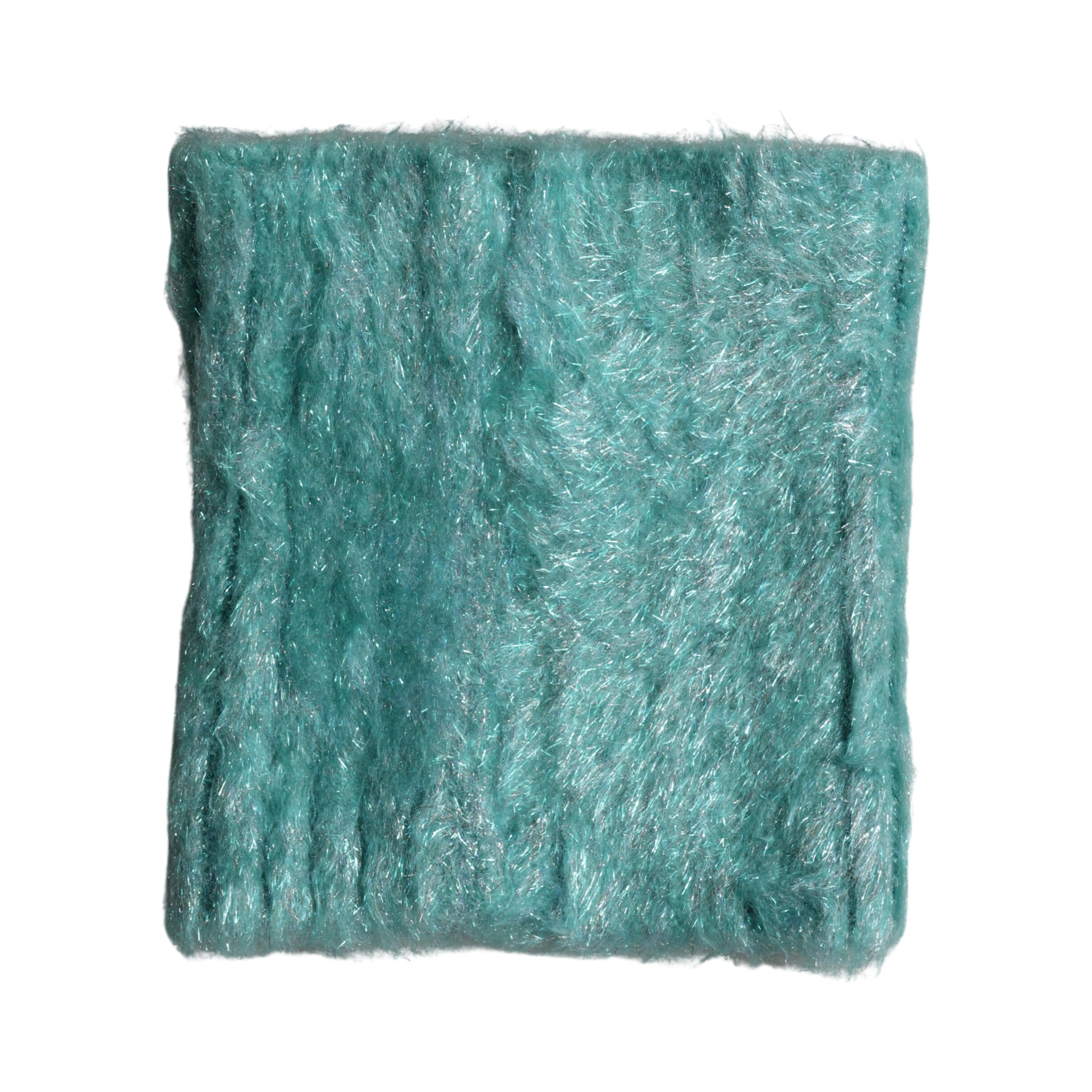 Teal Mohair Wool Knitted Wrap Shawl 62cm x 32.5cm Scarf