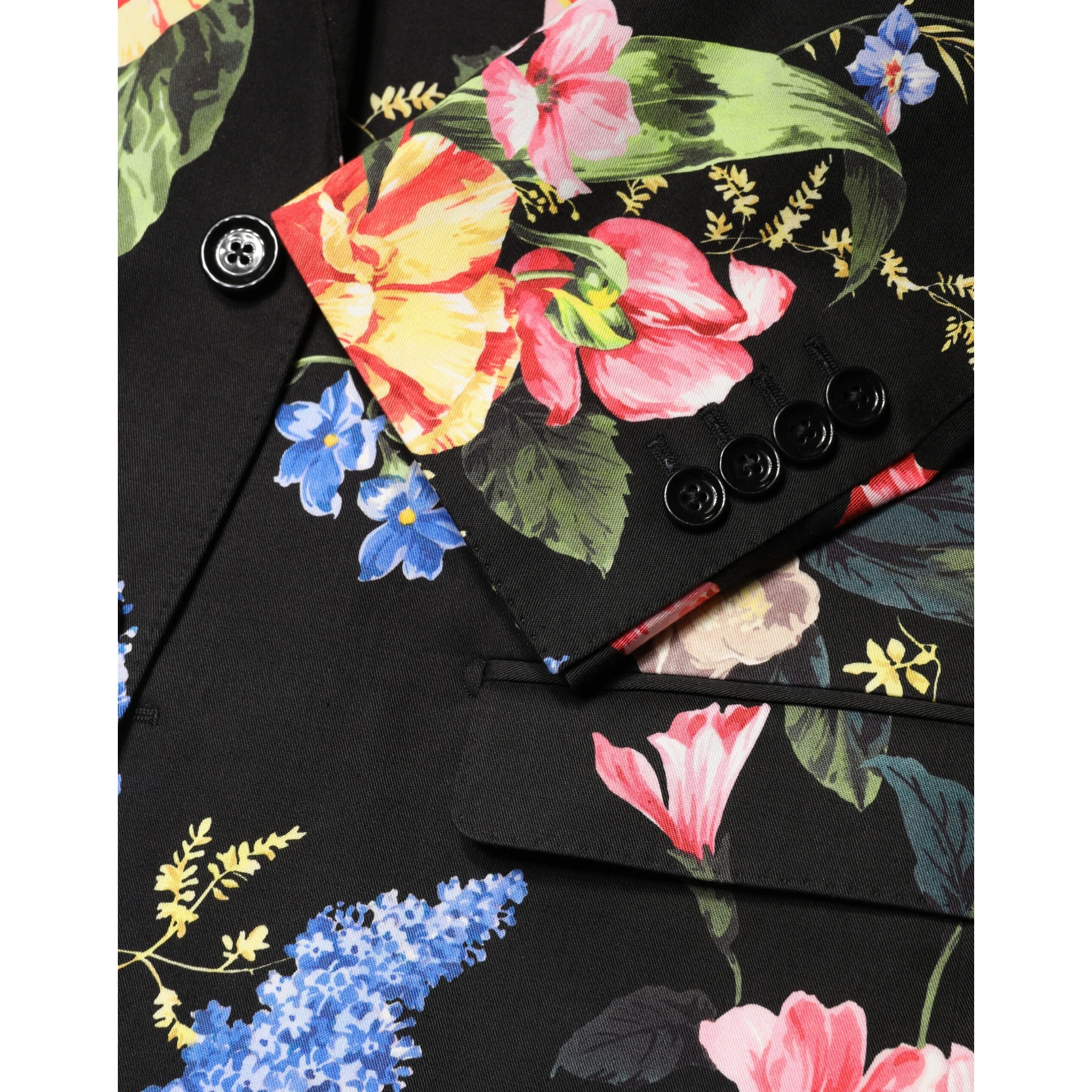 Black Floral Single Breasted MARTINI 2 Piece Suit