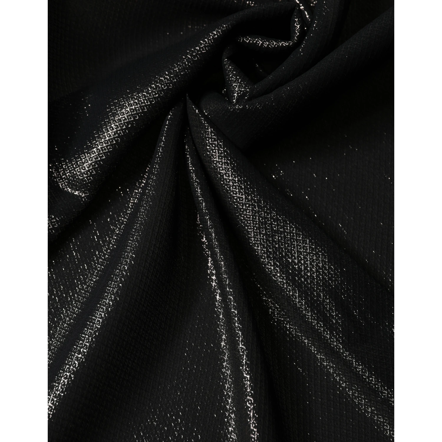 Black Silk Square Wrap Shawl Foulard 122cm x 120cm  Scarf