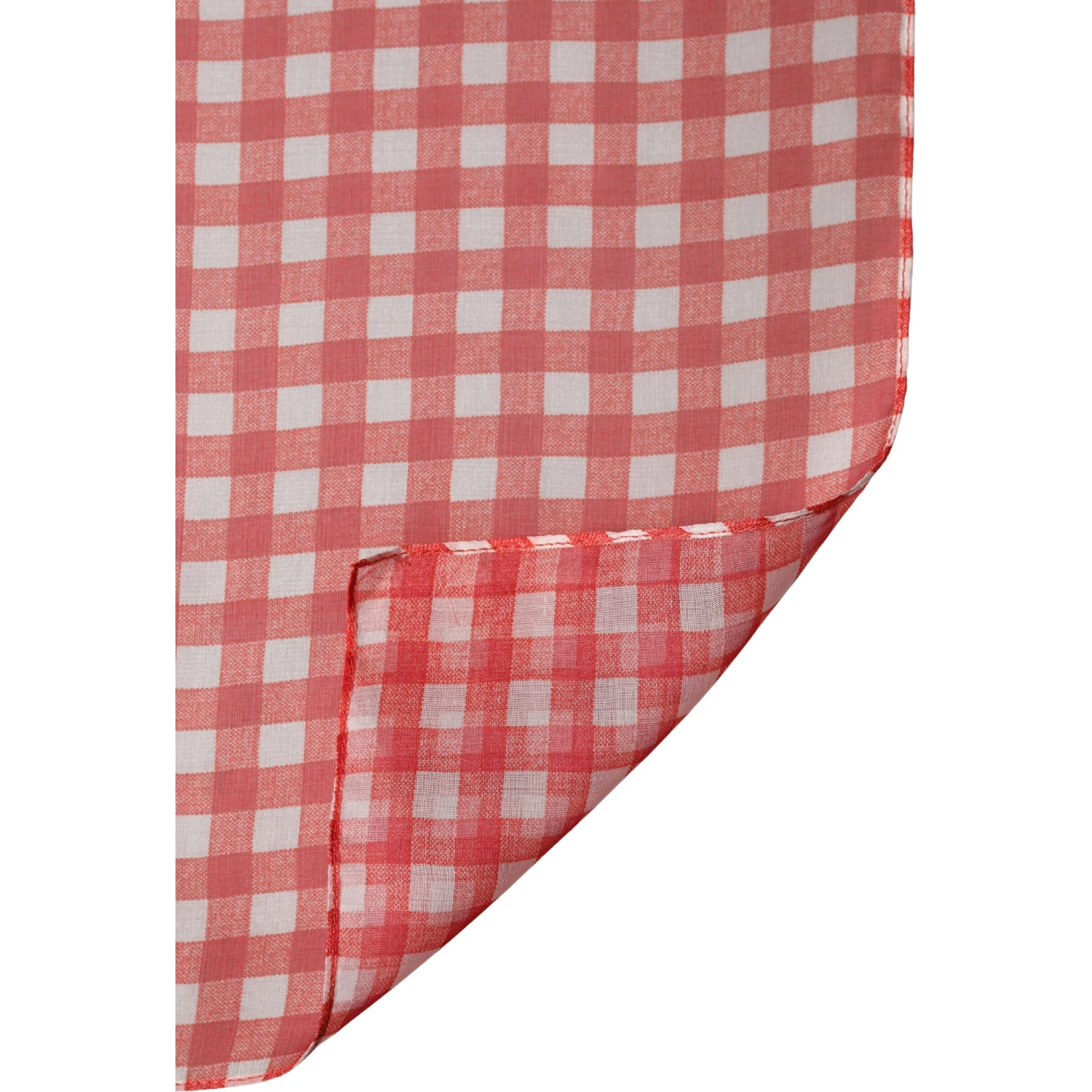White Red Check Silk Wrap Foulard 140cm x 136cm Scarf