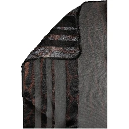 Black Stripes Silk Wrap Shawl Stole 193cm x 131cm Scarf