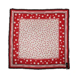 Red Polka Dot Print Square Stole 130cm x 130cm Scarf