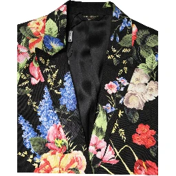 Black Floral Single Breasted MARTINI 2 Piece Suit