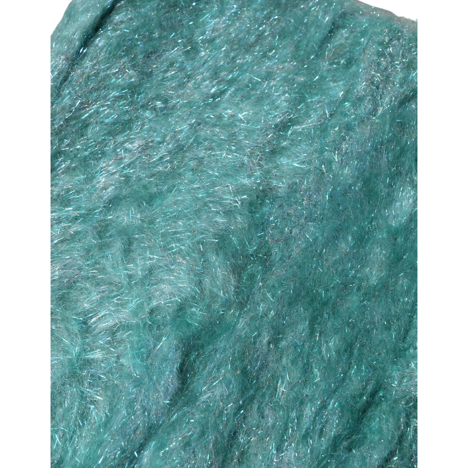 Teal Mohair Wool Knitted Wrap Shawl 62cm x 32.5cm Scarf