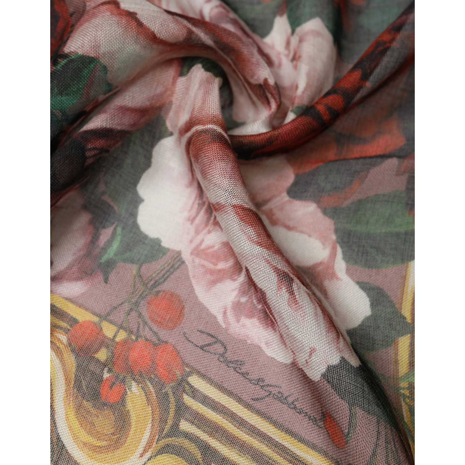 Multicolor Floral Cashmere Square Stole 134cmx134cm Scarf