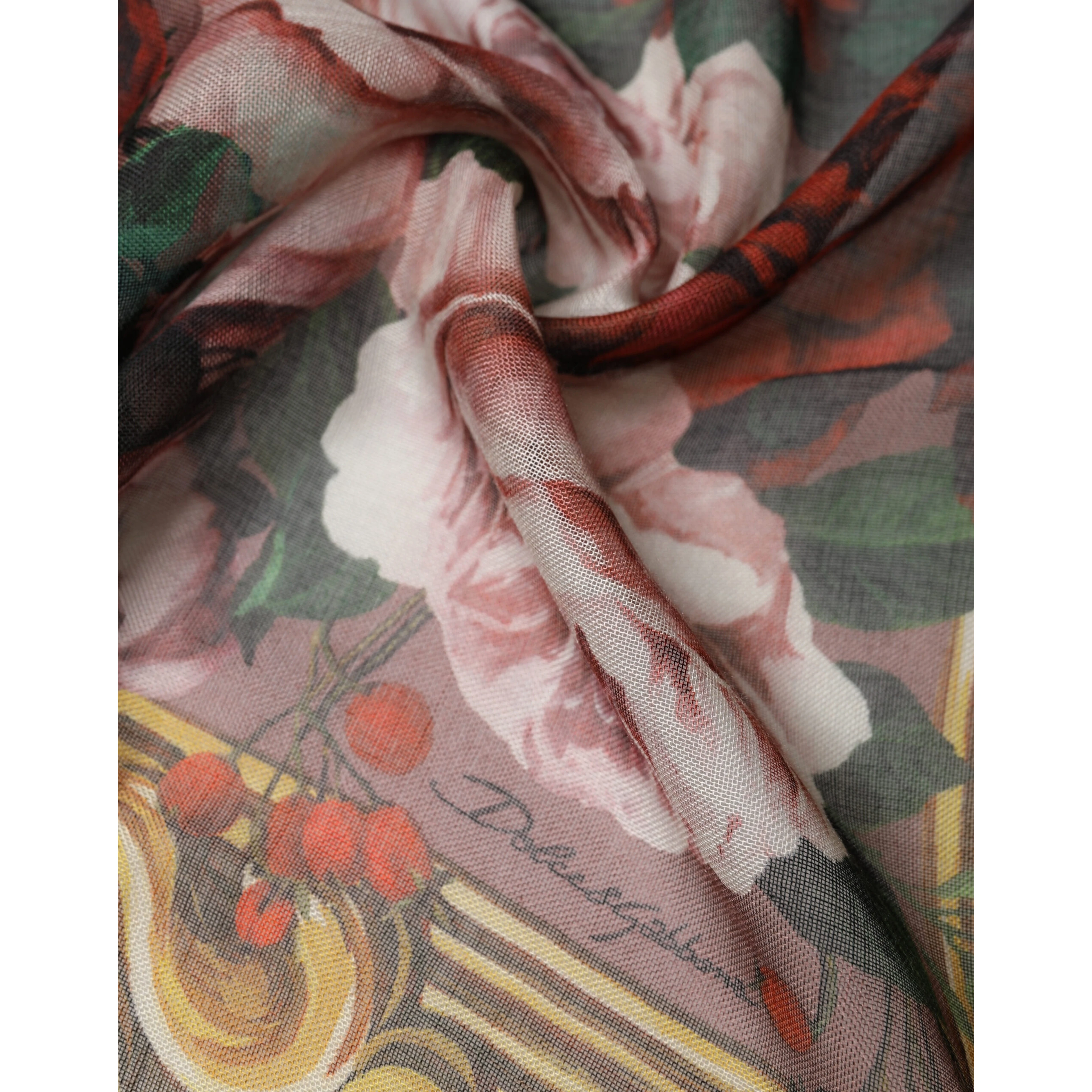Multicolor Floral Cashmere Square Stole 134cmx134cm Scarf