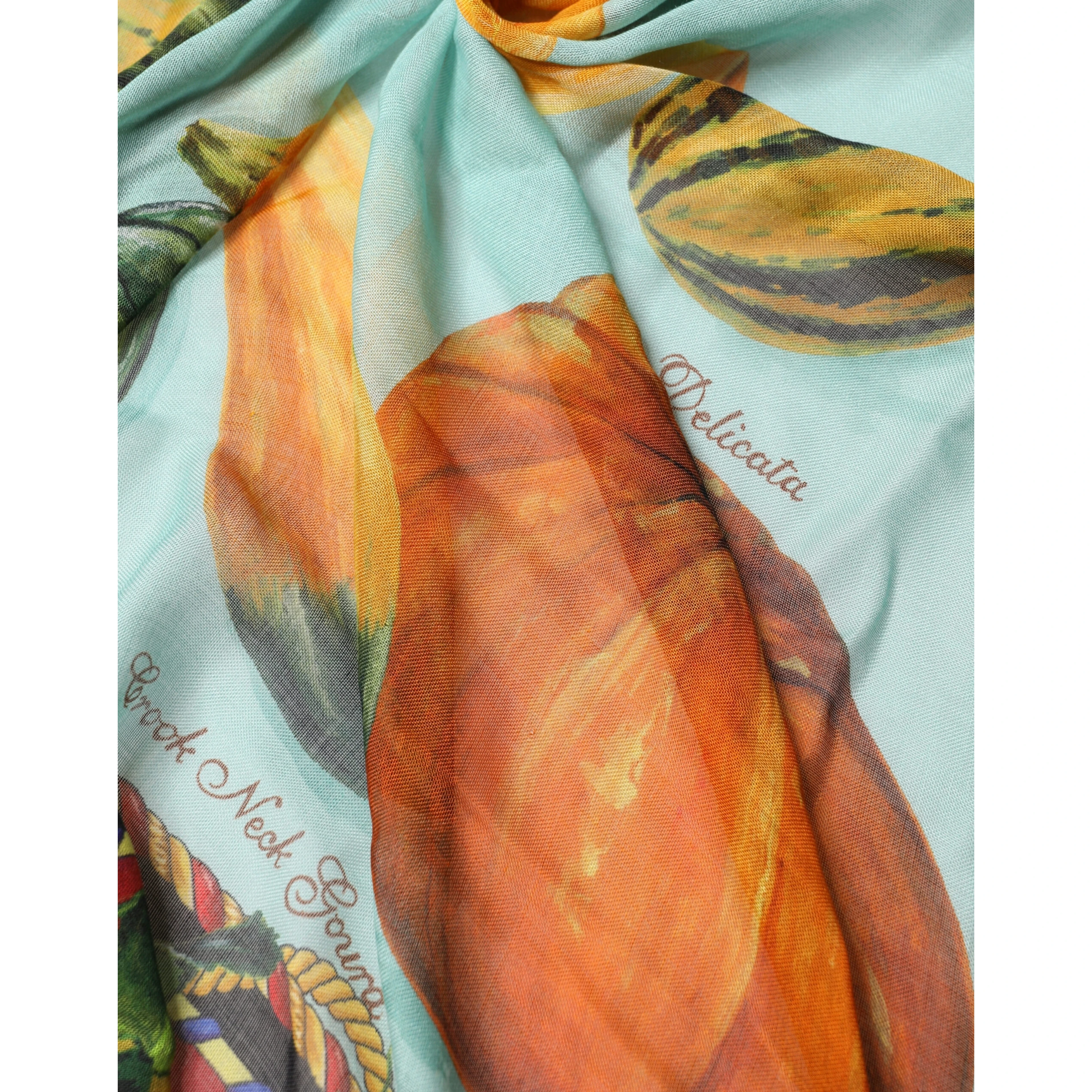 Multicolor Pumpkin Cashmere Stole 137cm x 133cm  Scarf