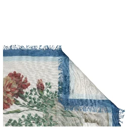 White Flower Vase Cashmere Stole Wrap 132cm x 128cm Scarf