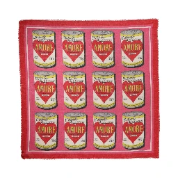 Pink DG Amore Print Neck Square Shawl 140cm x 140cm Scarf