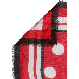 Red Polka Dot Print Square Stole 130cm x 130cm Scarf