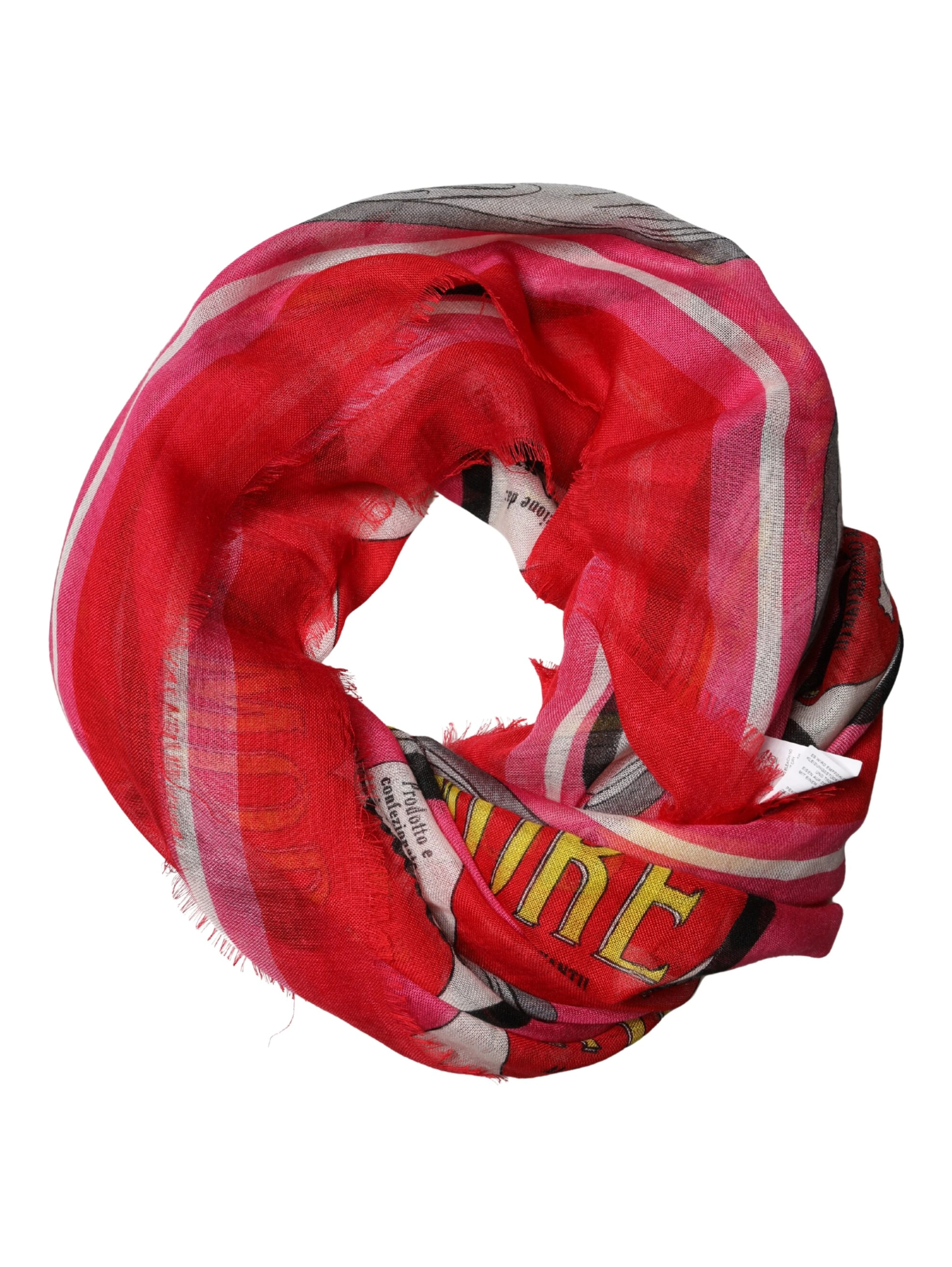Pink DG Amore Print Neck Square Shawl 140cm x 135cm Scarf