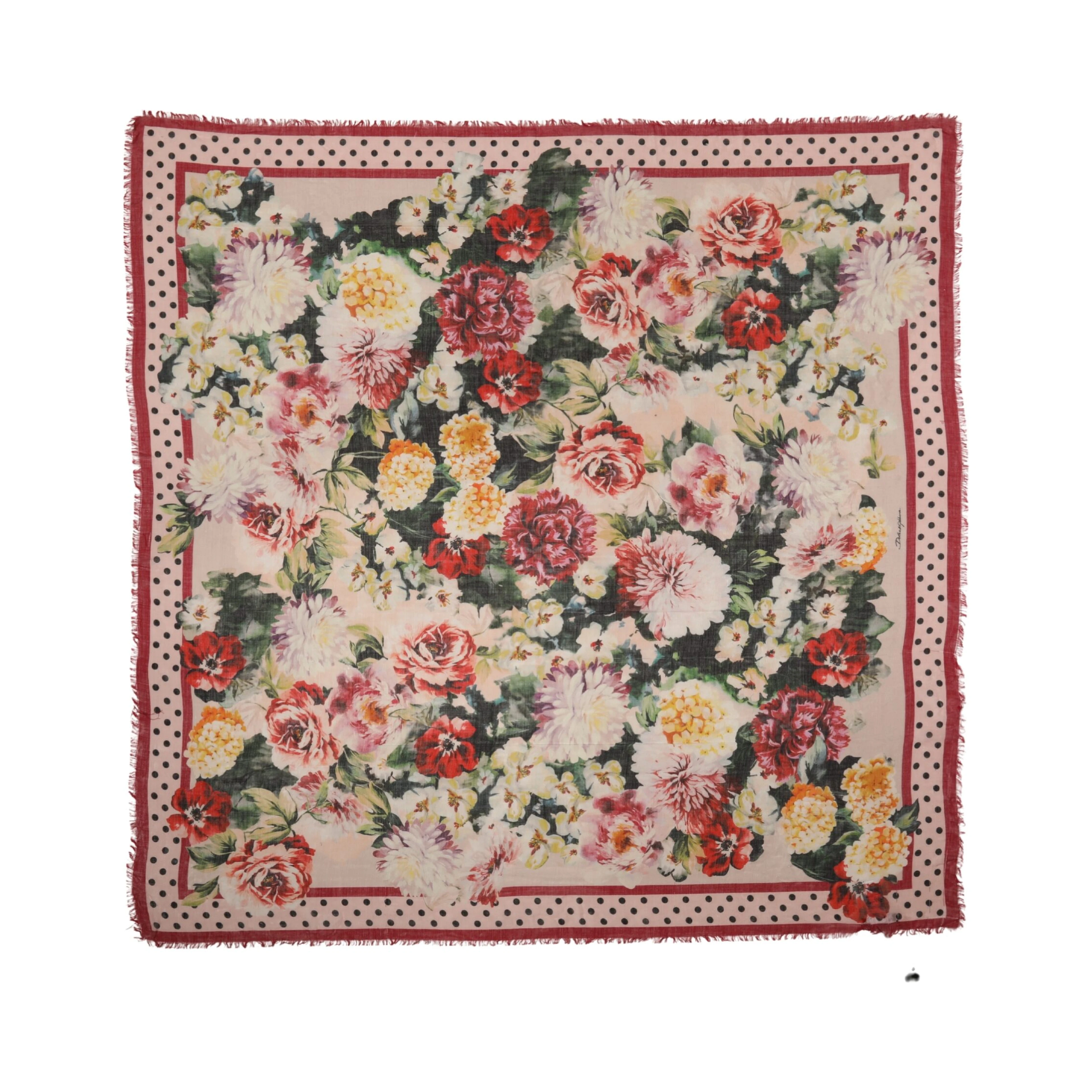 Multicolor Floral Print Square Stole 136cm x 130cm Scarf