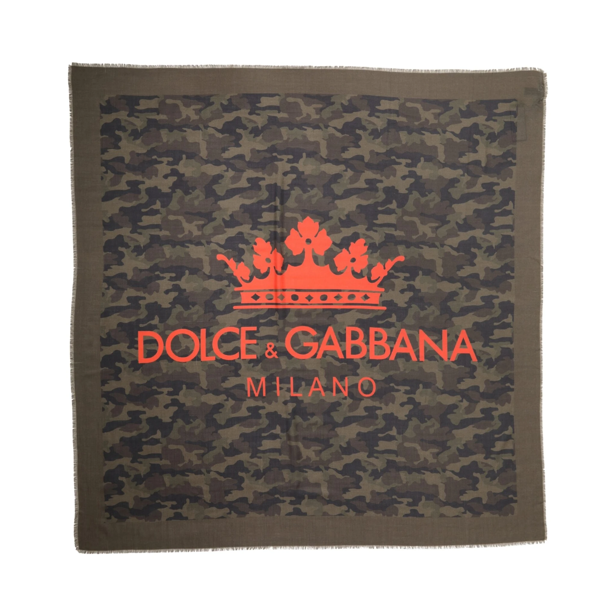 Green Camouflage Logo Cashmere 138cm x 137cm Men Scarf