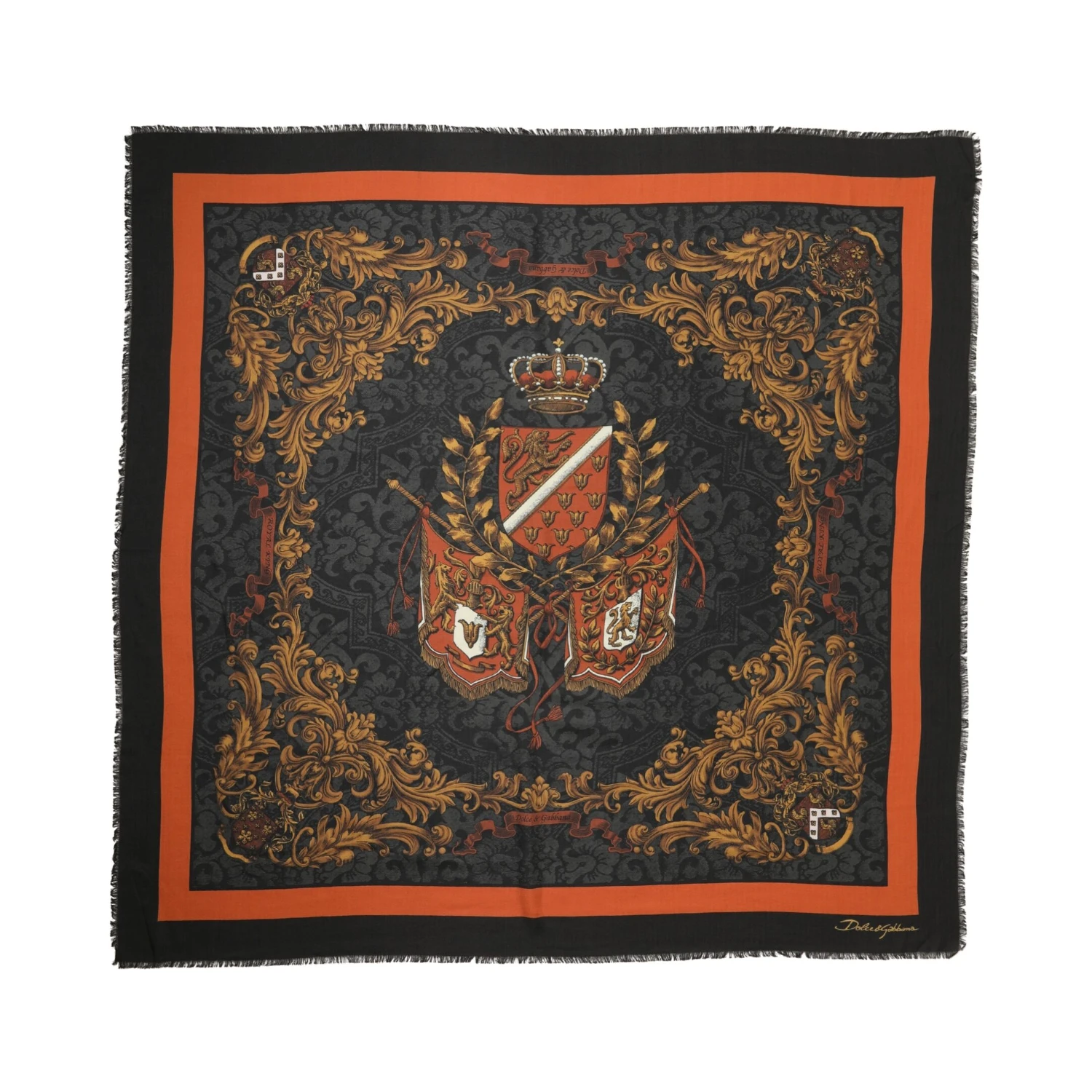 Multicolor Crest Print Cashmere 272cm x 132cm Men Scarf