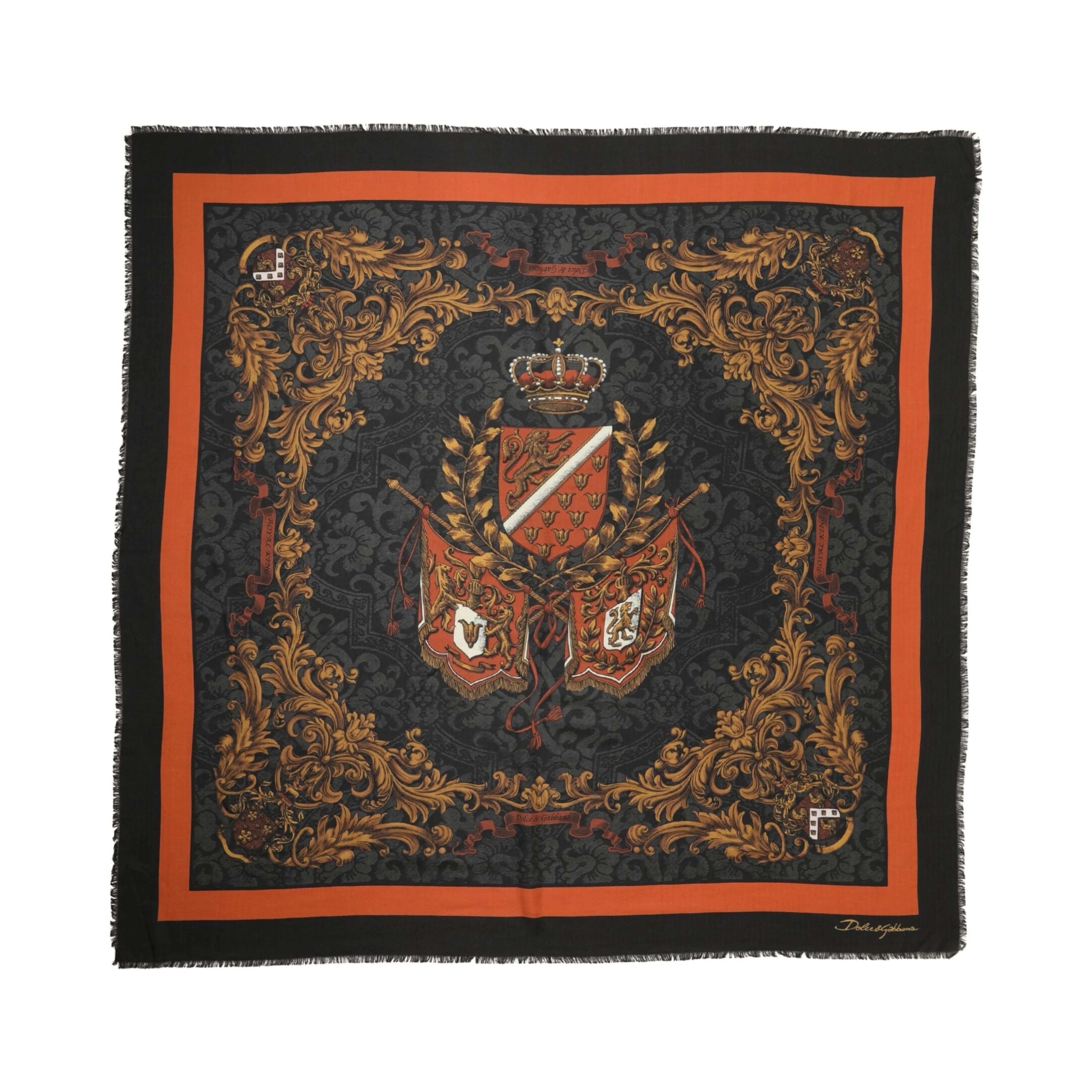 Multicolor Crest Print Cashmere 272cm x 132cm Men Scarf