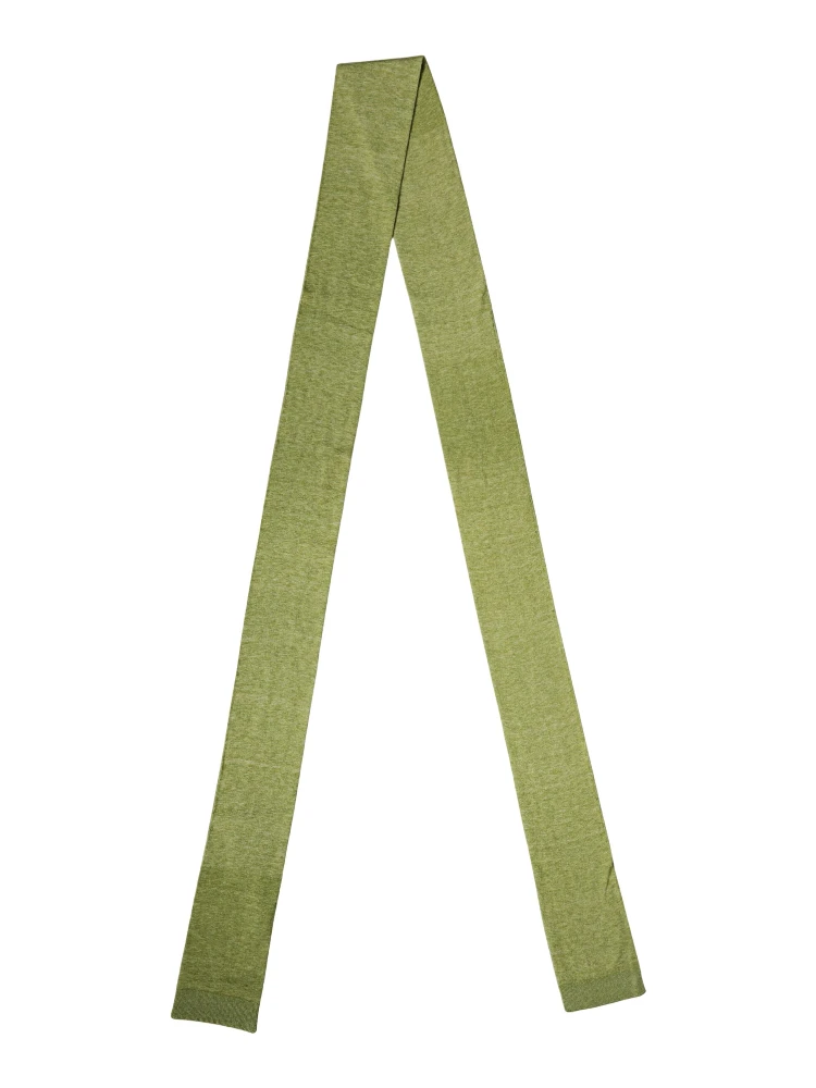 Green Cashmere Knitted Neck Foulard 280cm x11cm Men Scarf