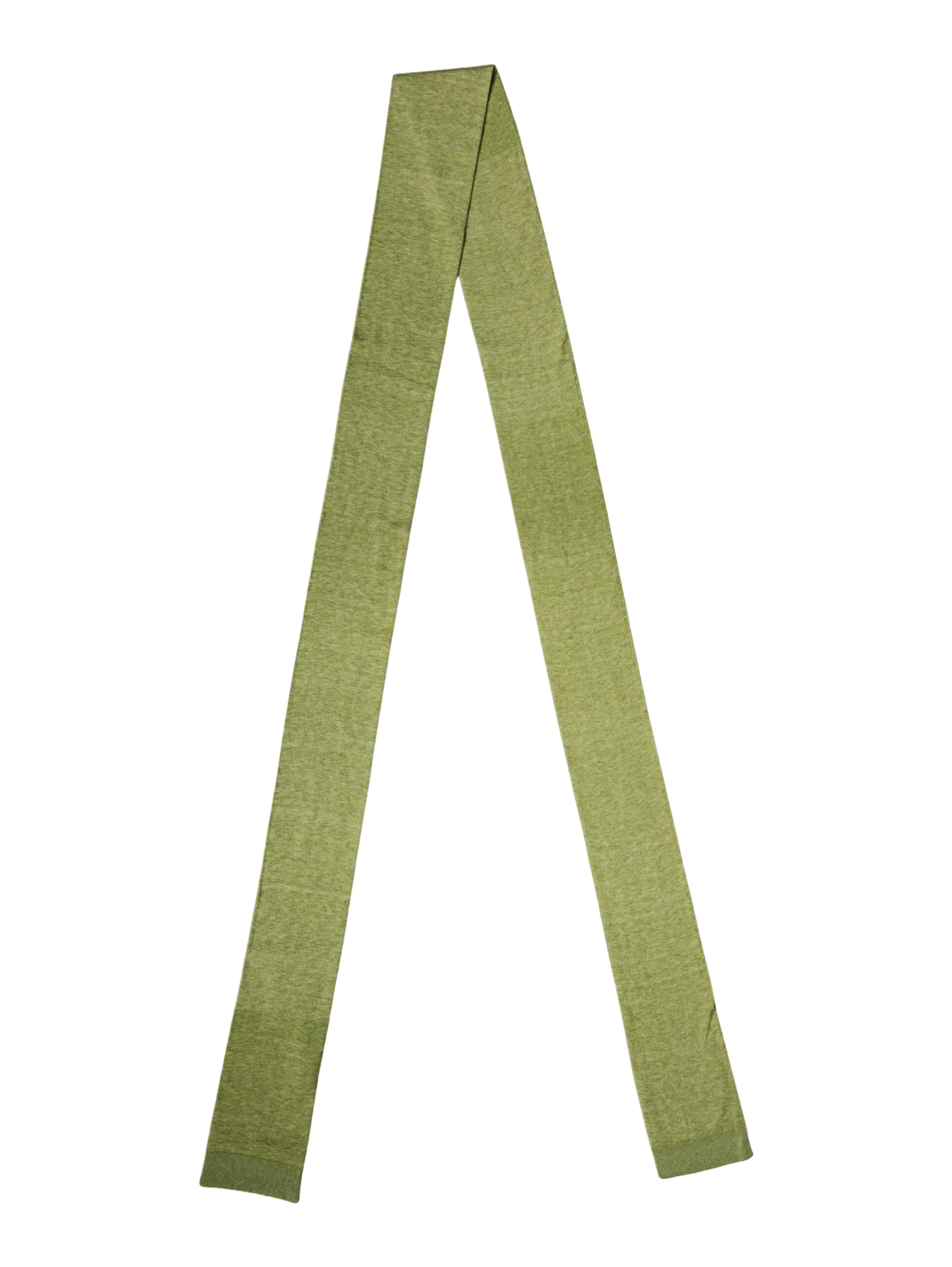 Green Cashmere Knitted Neck Foulard 280cm x11cm Men Scarf