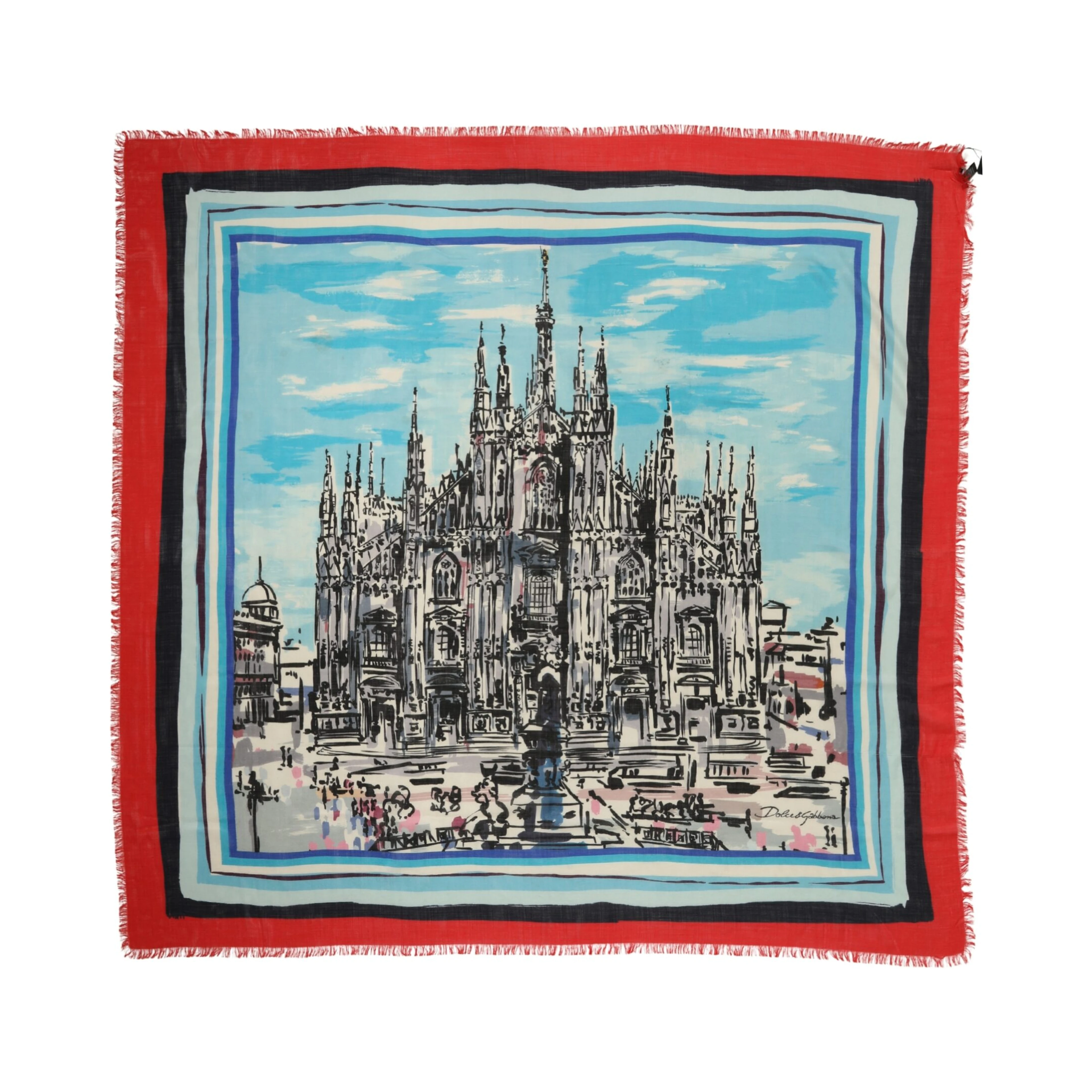 Multicolor Milano Print Cashmere 134cm x 130cm Men Scarf