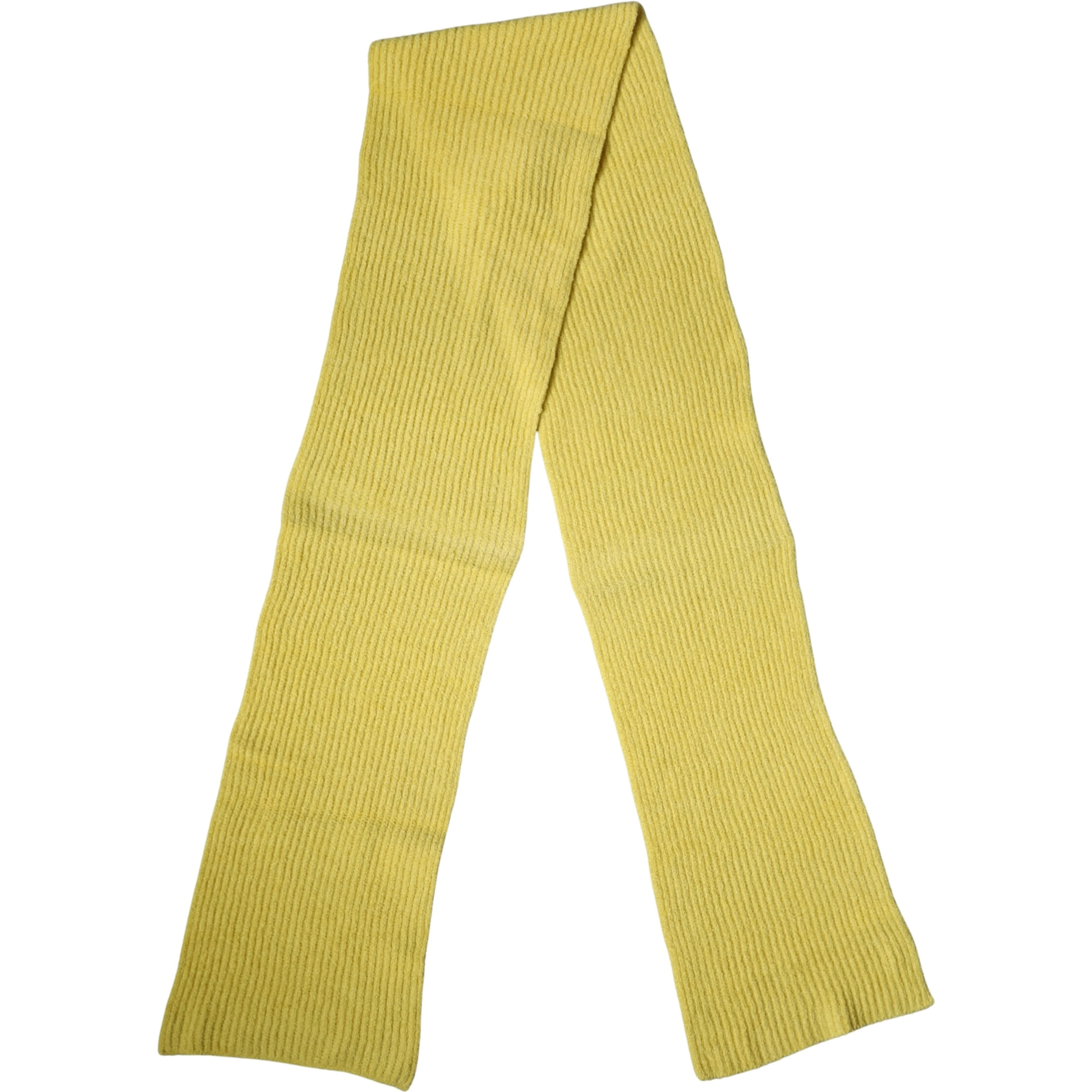 Yellow Cotton Knitted Neck Foulard 270cm x 31cm Men Scarf